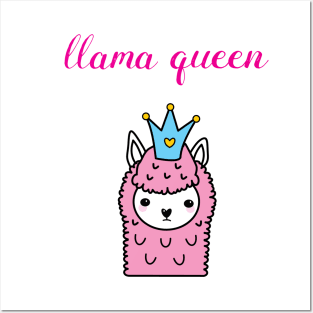 Llama queen Pink Posters and Art